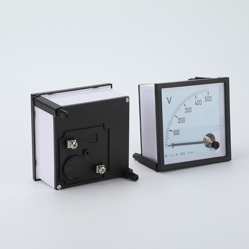 新款96-3交流电流表指针过载仪表 指针电压表安装式指针板表图3