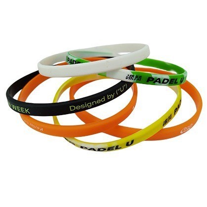 硅胶手环定制细款硅胶手环平面凸刻印刷logo凹刻填色橡胶手腕带厂图2