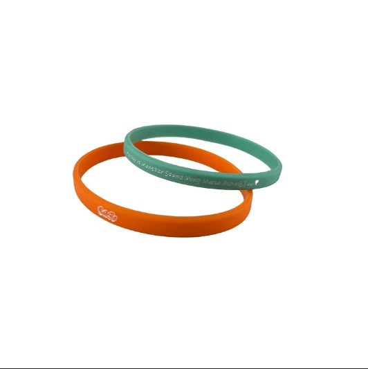 硅胶手环定制细款硅胶手环平面凸刻印刷logo凹刻填色橡胶手腕带厂图5