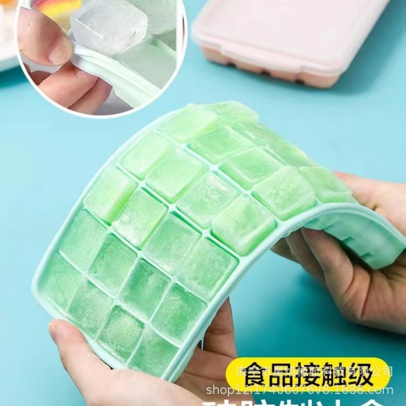 家用24格硅胶冰格带盖方形DIY冰块模具源头厂家-C4家居日用食品级图2