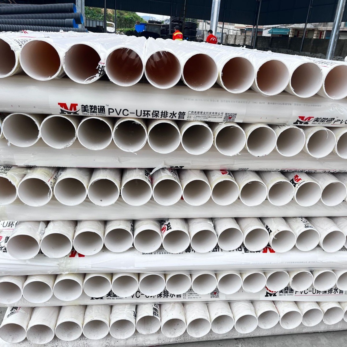 PVC排水管白色通风管大口径市政排污雨水管硬塑料管材厂家图5