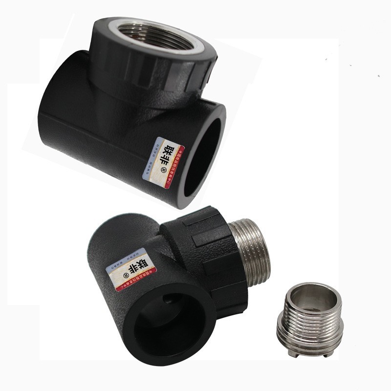 大体PE内丝外牙三通直接 HDPE材质承插式6分3/4直接 PE给水管材管图4