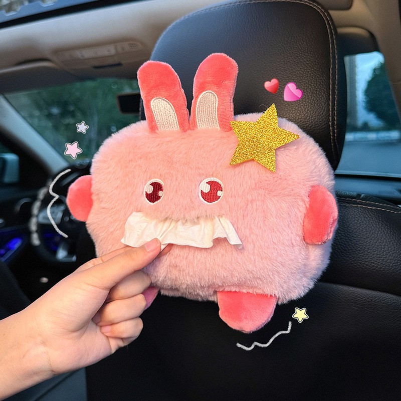 车载纸巾盒挂式汽车抽纸盒玩偶车内装饰品创意搞怪车用纸巾挂袋女图3