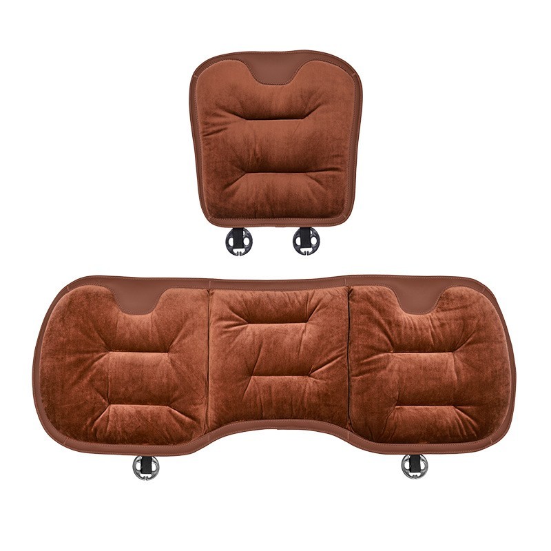 冬季毛绒座垫冬天保暖汽车坐垫高档法兰绒后排三件套加厚车内座椅图5