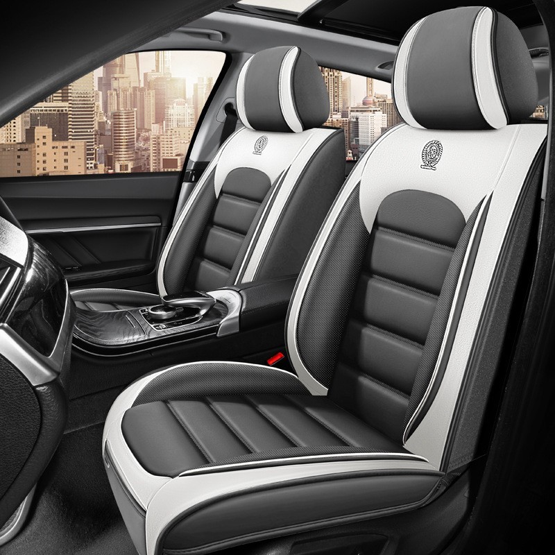跨境亚马逊全包围全皮冬季汽车坐垫四季座椅套纳帕软皮通用款坐垫图3