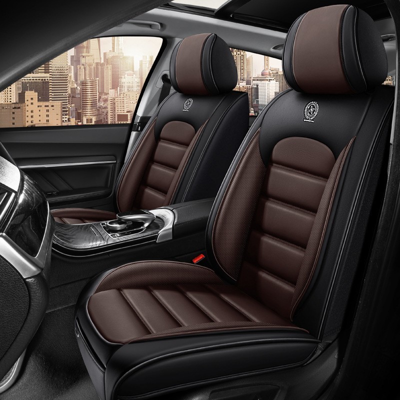 跨境亚马逊全包围全皮冬季汽车坐垫四季座椅套纳帕软皮通用款坐垫图2