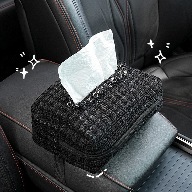 新款花边小香风纸巾盒汽车用品车内饰品图2