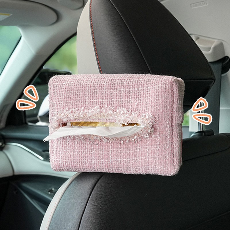 新款花边小香风纸巾盒汽车用品车内饰品图4