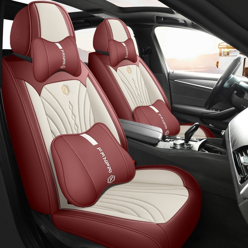 新款全包纳帕皮跨境五座汽车坐垫四季通用座椅套图4