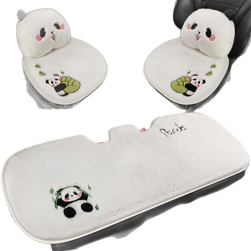 卡通汽车坐垫单片毛绒无靠背卡爱保暖冬季三件套屁股垫后排坐套图5
