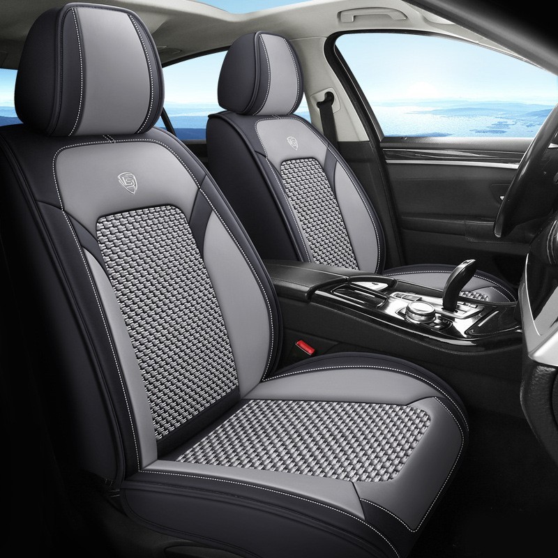 跨境外贸皮冰丝全包围透气汽车座套汽车坐垫通用四季汽车座椅套垫图3