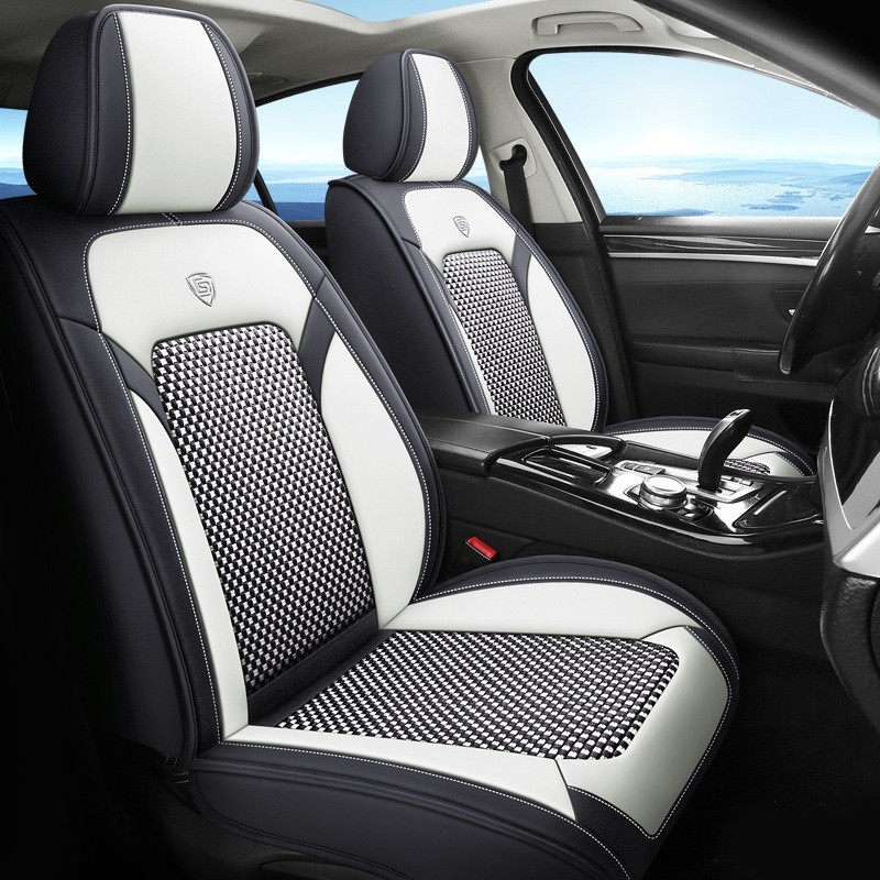 跨境外贸皮冰丝全包围透气汽车座套汽车坐垫通用四季汽车座椅套垫图4