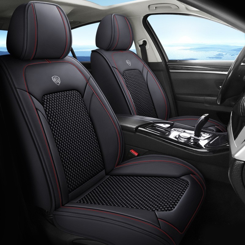 跨境外贸皮冰丝全包围透气汽车座套汽车坐垫通用四季汽车座椅套垫图2
