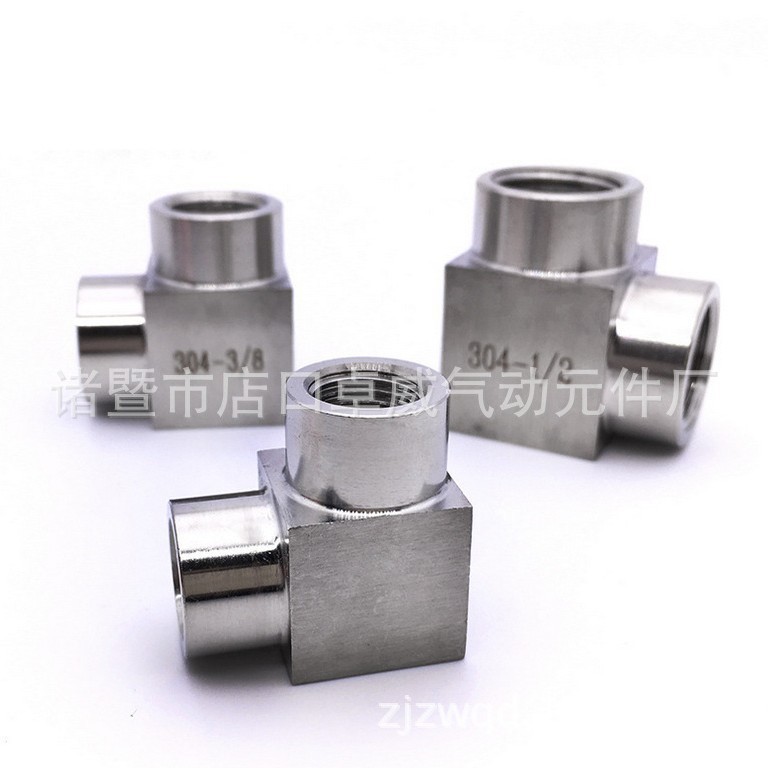 304不锈钢90度直角弯头耐高压L型双内丝弯头方块压力表接头图3