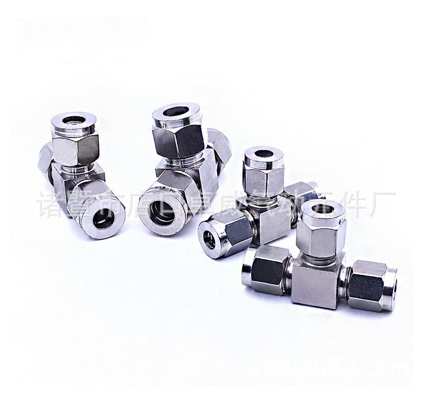 304不锈钢三通快拧T型直角弯头气动元件软管三通快速气管接头图3