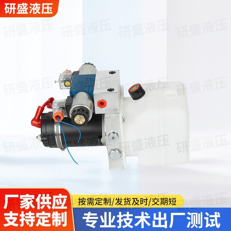 24V直流双作用液压动力单元总成货梯升降平台拖车液压泵站厂家图2