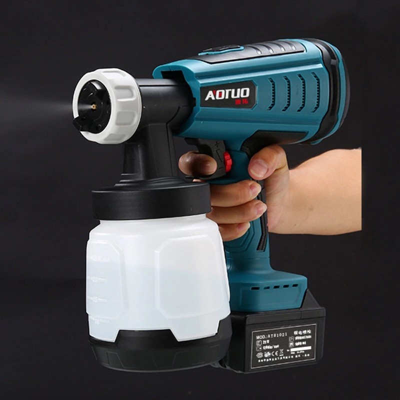 跨境锂电无刷喷枪 高压电动喷漆枪 喷涂工具乳胶漆油漆喷枪图3