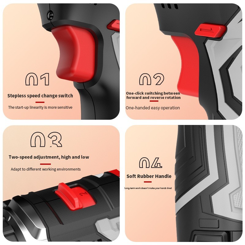 跨境定制南威无刷手电钻家用电钻电动工具便携装修打孔电动螺丝刀图3