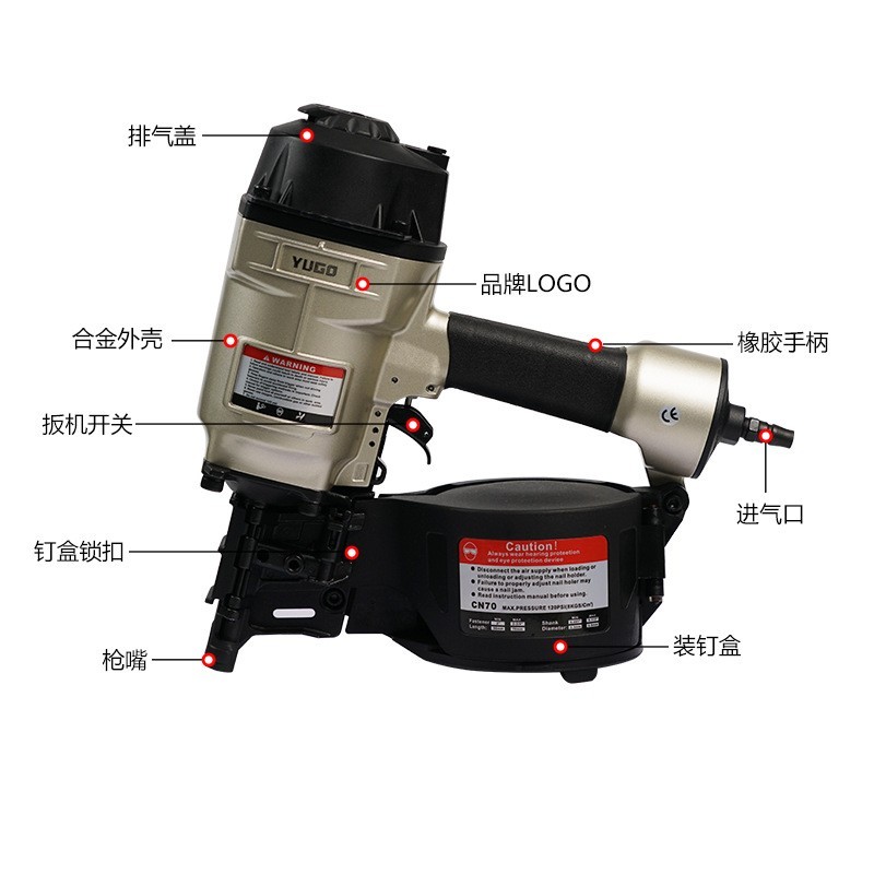 卷钉枪电缆木托盘气动射钉枪跨境CN45/CN50全套跨境热销图2