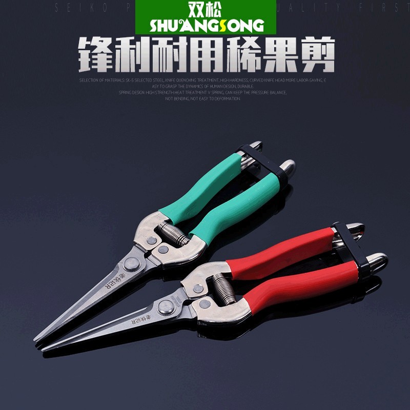 摘果修枝剪 不锈钢直头 园艺修枝 葡萄采摘 稀果剪图4