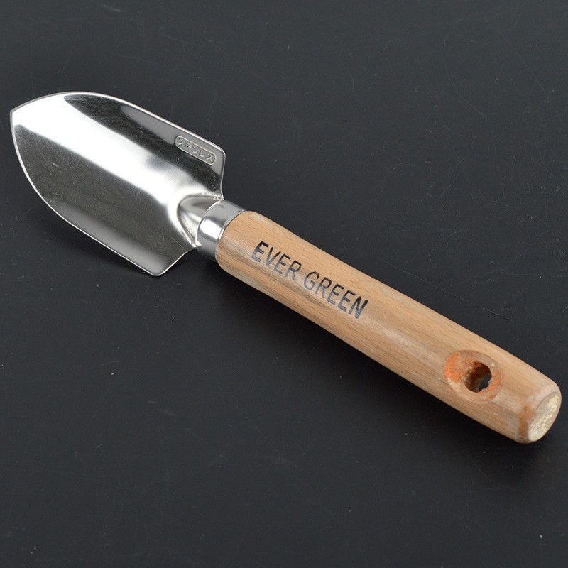 不锈钢迷你两件套 工具套装 木柄迷你种花工具铲耙锹图3