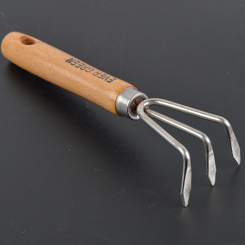 不锈钢迷你两件套 工具套装 木柄迷你种花工具铲耙锹图4