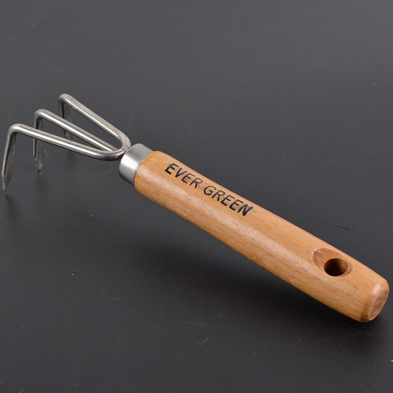 不锈钢迷你两件套 工具套装 木柄迷你种花工具铲耙锹图5