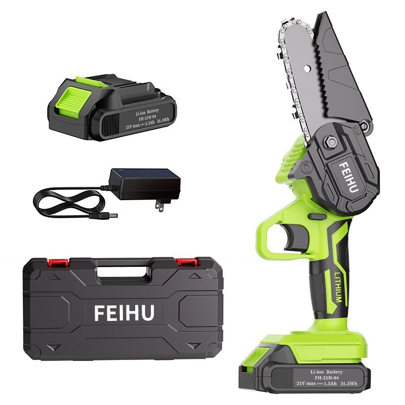 厂家21V手持电锯批发4寸迷你充电式锂电池木工家用园艺电链锯图2