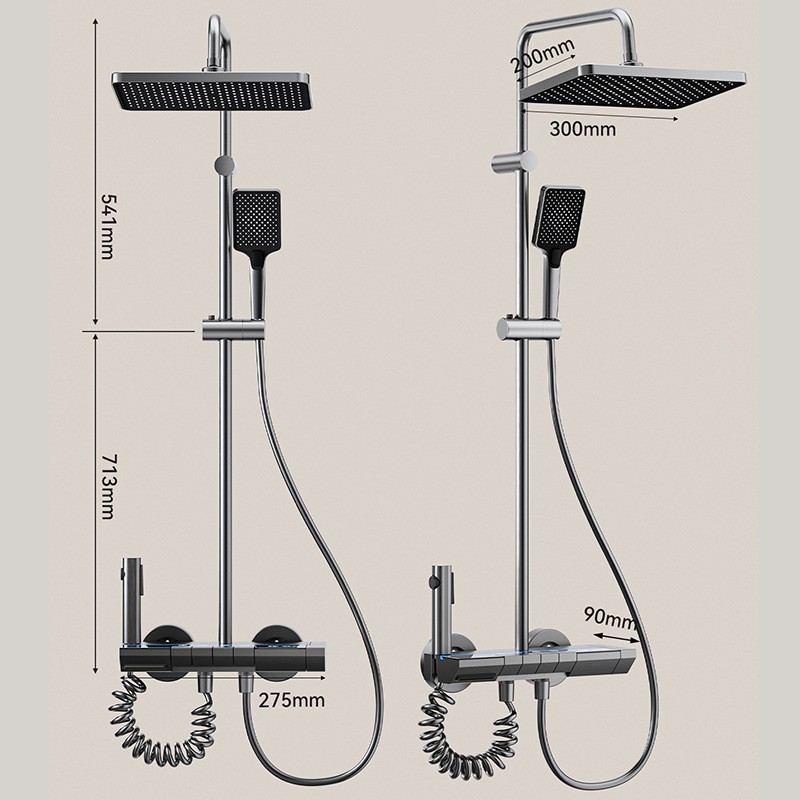 数显控温花洒套装 温度水龙头 氛围灯淋浴图2