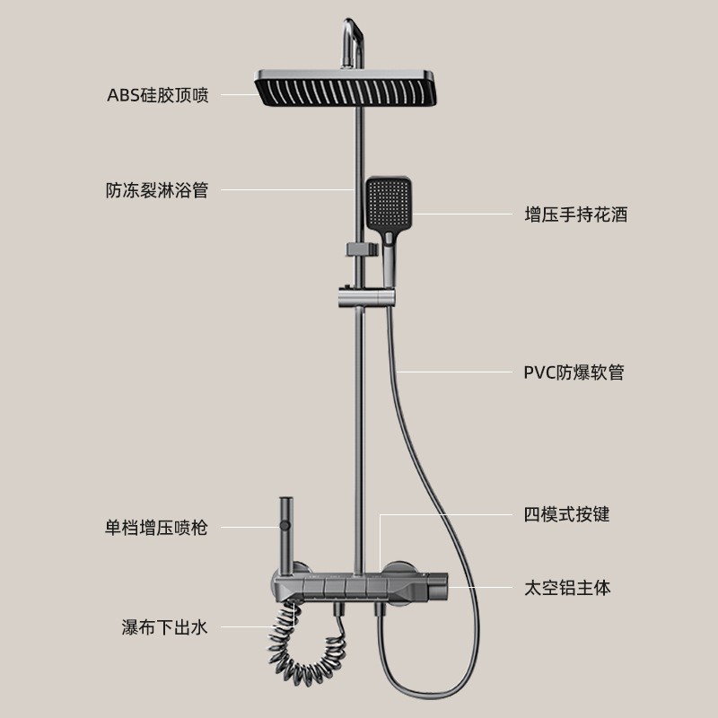 钢琴键花洒套装图3
