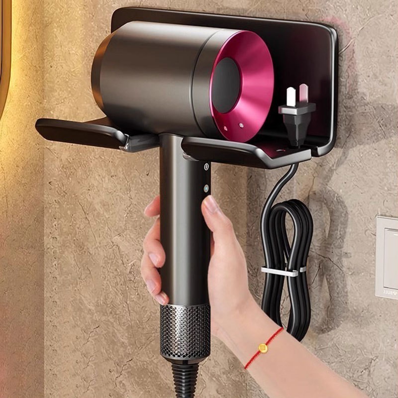 太空铝免打孔电吹风机架 卫生间浴室壁挂置物架收纳厕所置物架图3