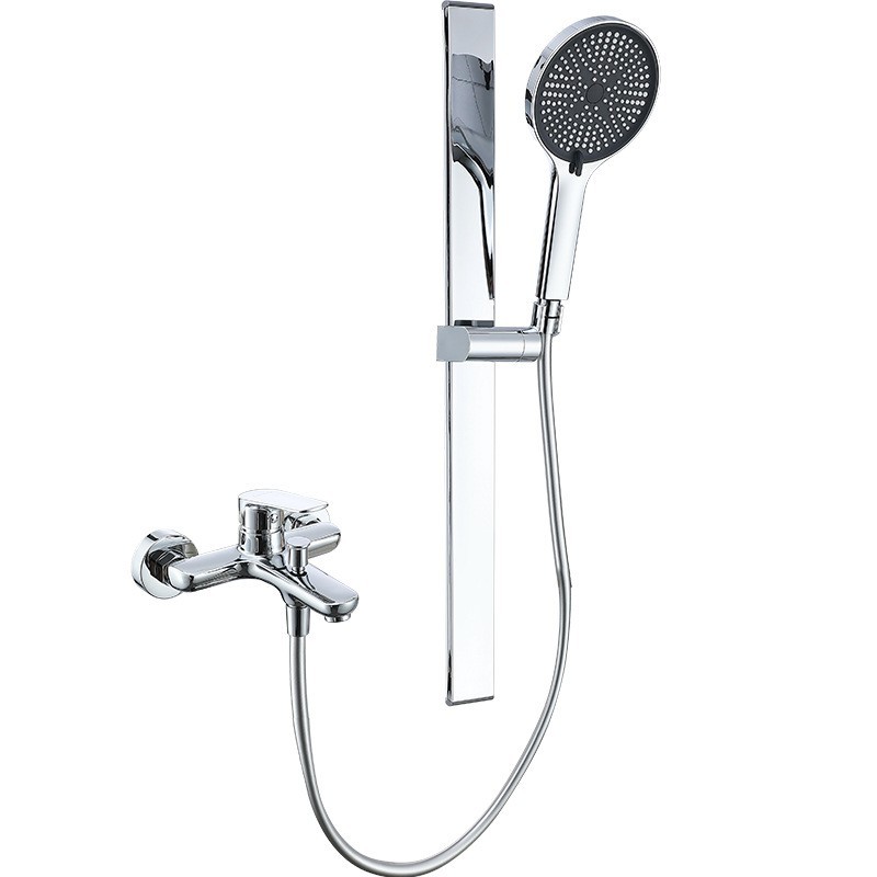 简约淋浴花洒套装全套一整套全铜酒店卫生间浴室喷头三联混水阀图5