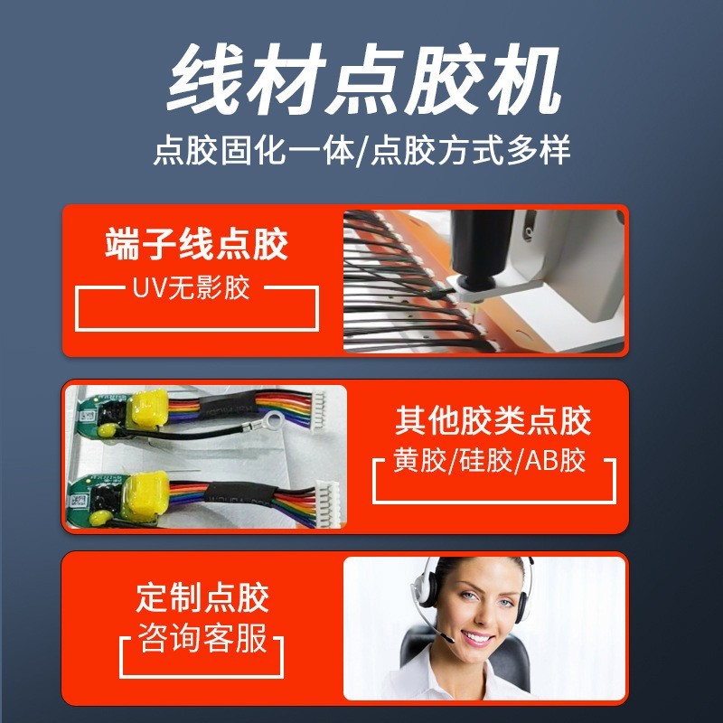 全自动点胶机线束线材端子线打胶机UV固化点胶一体机桌面自动点胶图3