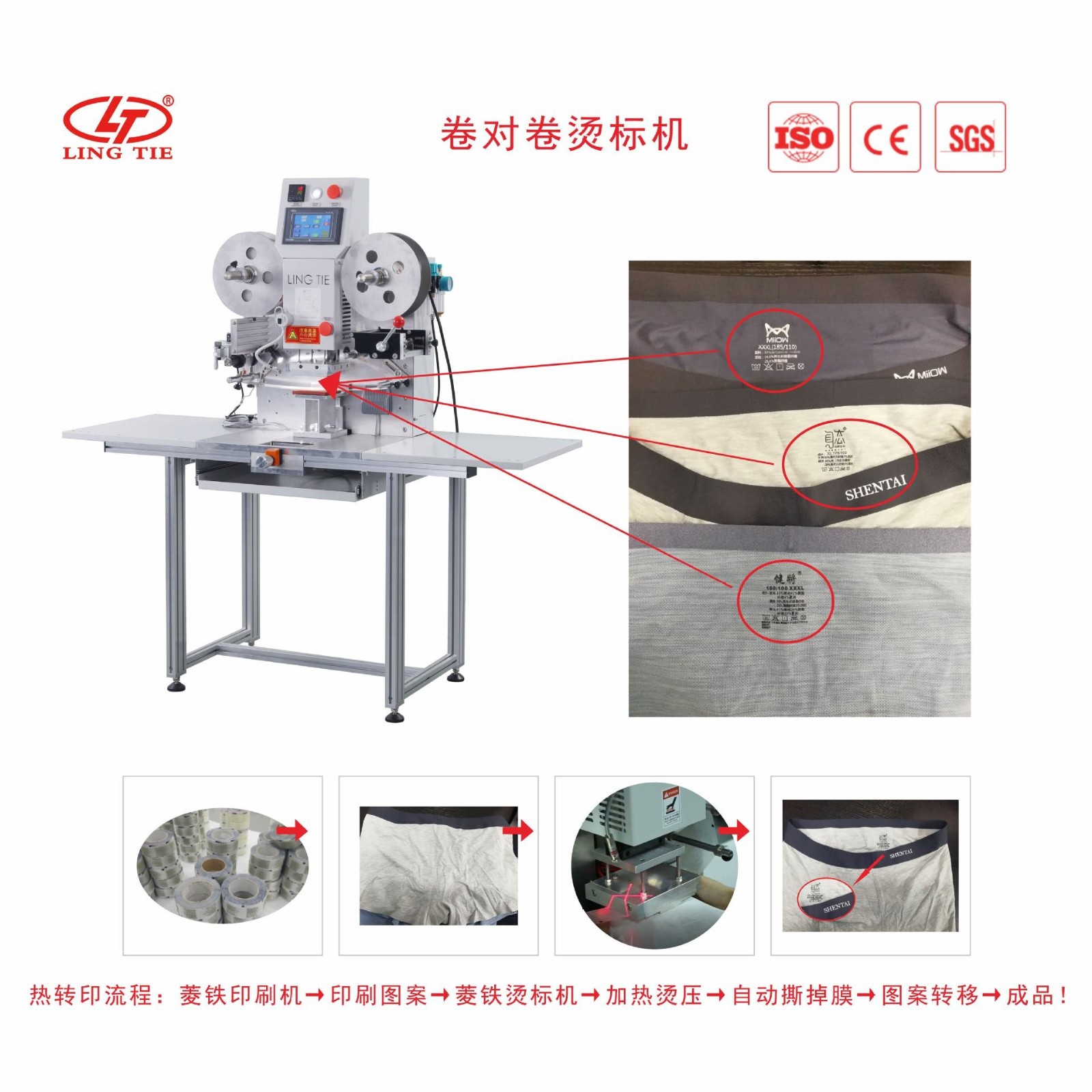 唛头烫画机 面衬烫画机 烫底转印机 转印商标烫画机 气动烫画机图2