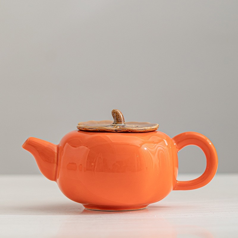 陶瓷柿柿事事如意茶具礼盒套装柿子茶壶随手礼定制礼品商务伴手礼图3