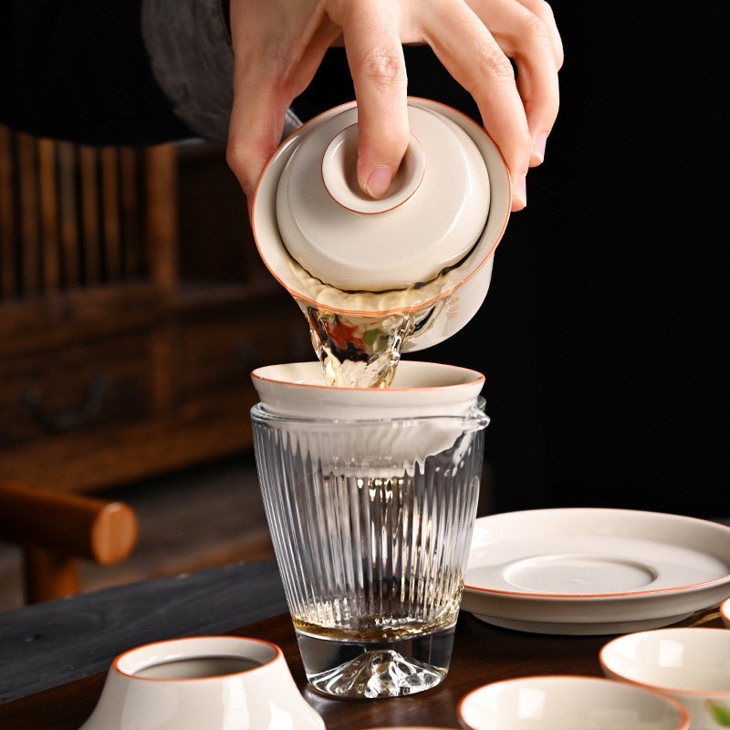 一套草木灰茶具套装一整套陶瓷功夫礼盒装高档定制礼品伴手礼轻奢图3