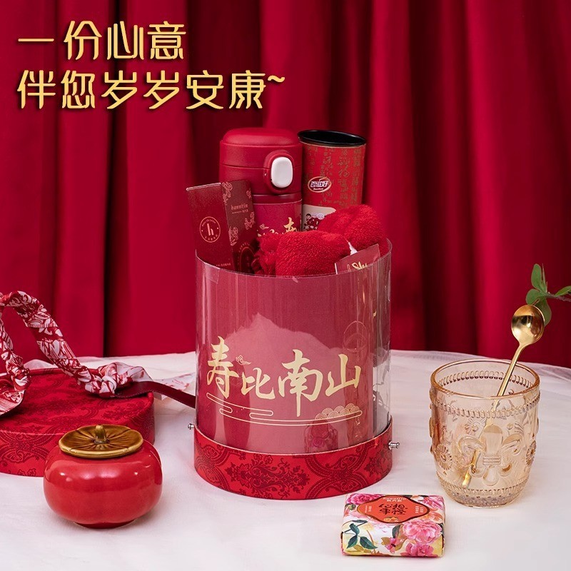 寿宴回礼祝寿伴手礼盒老人生日60岁7080岁寿桃长寿面实用礼品套装图3