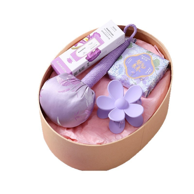 三八女神节原木紫色礼盒套装美容院送VIP客户店庆活动拓客伴手礼图5