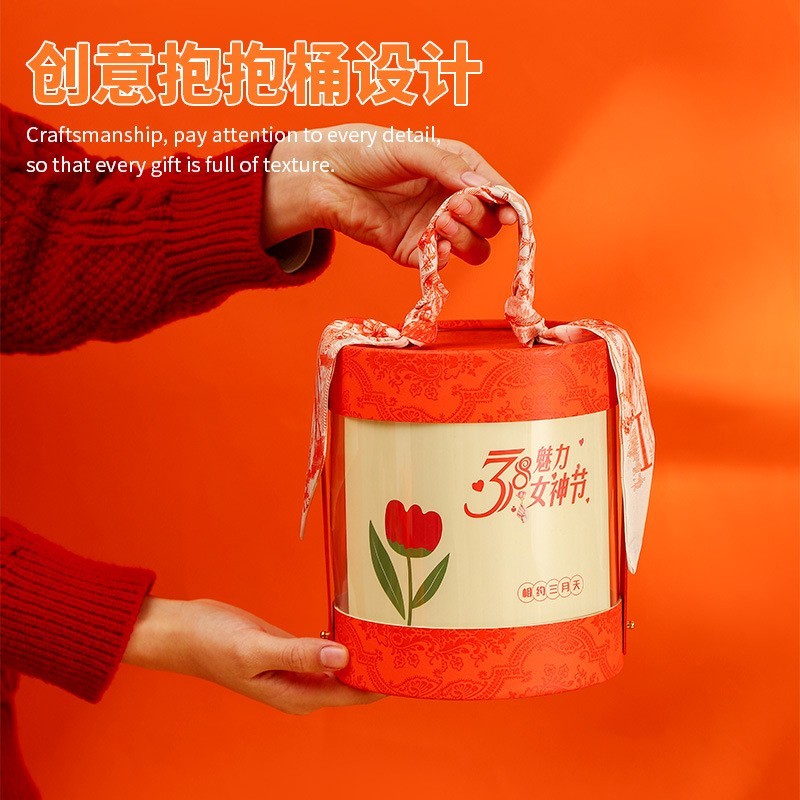 三八妇女节橙色圆桶女神节礼品套装送员工实用小礼品送老师可logo图3