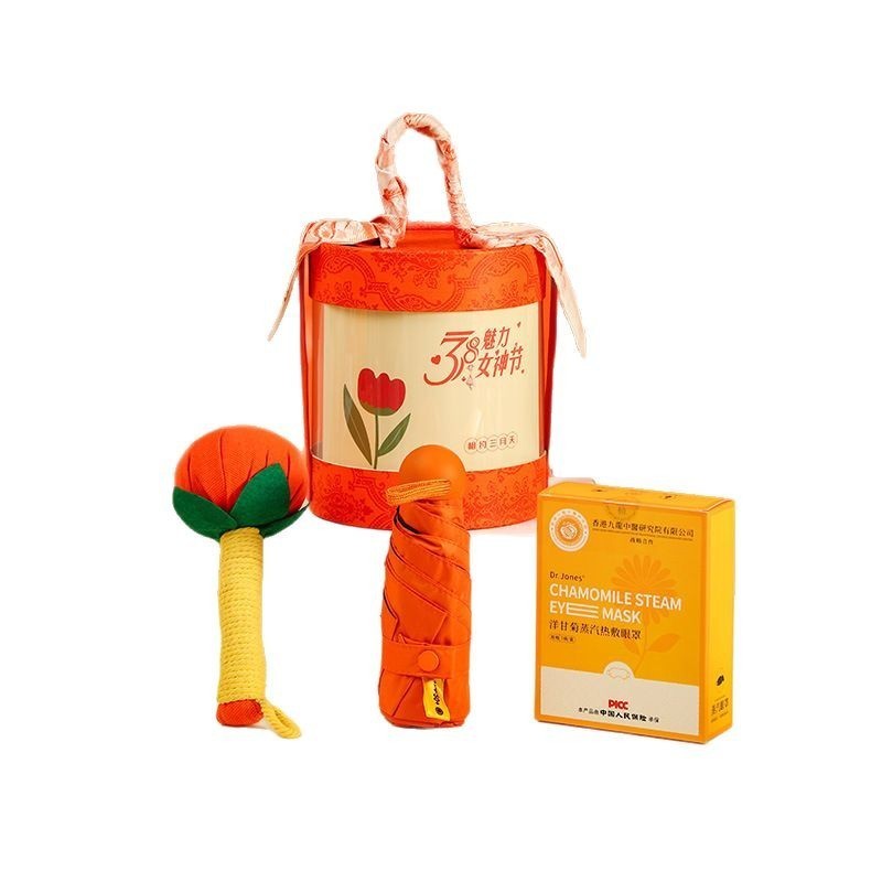 三八妇女节橙色圆桶女神节礼品套装送员工实用小礼品送老师可logo图5