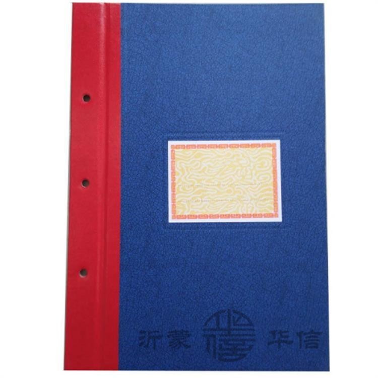 定制6开甲式三眼彩色漆纸面帐皮活页明细帐封面漆布封皮竖式帐夹图4