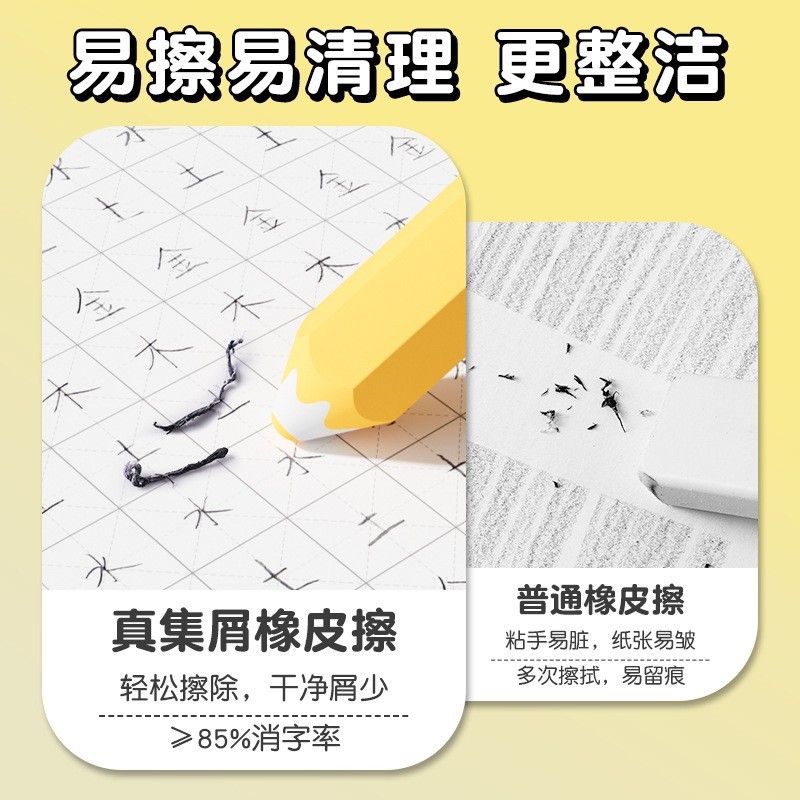 橡皮擦定制 铅笔型橡皮擦聚屑不易留痕小学生专用彩色六角橡皮擦图2