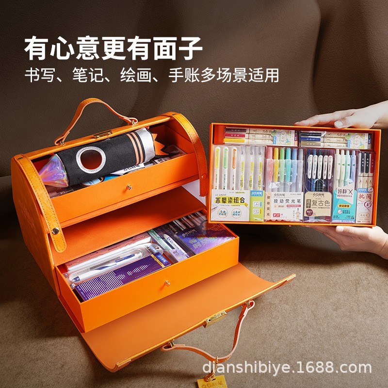 小皮箱文具礼盒精品商务文具礼盒生日礼物开学礼物文具套装图5