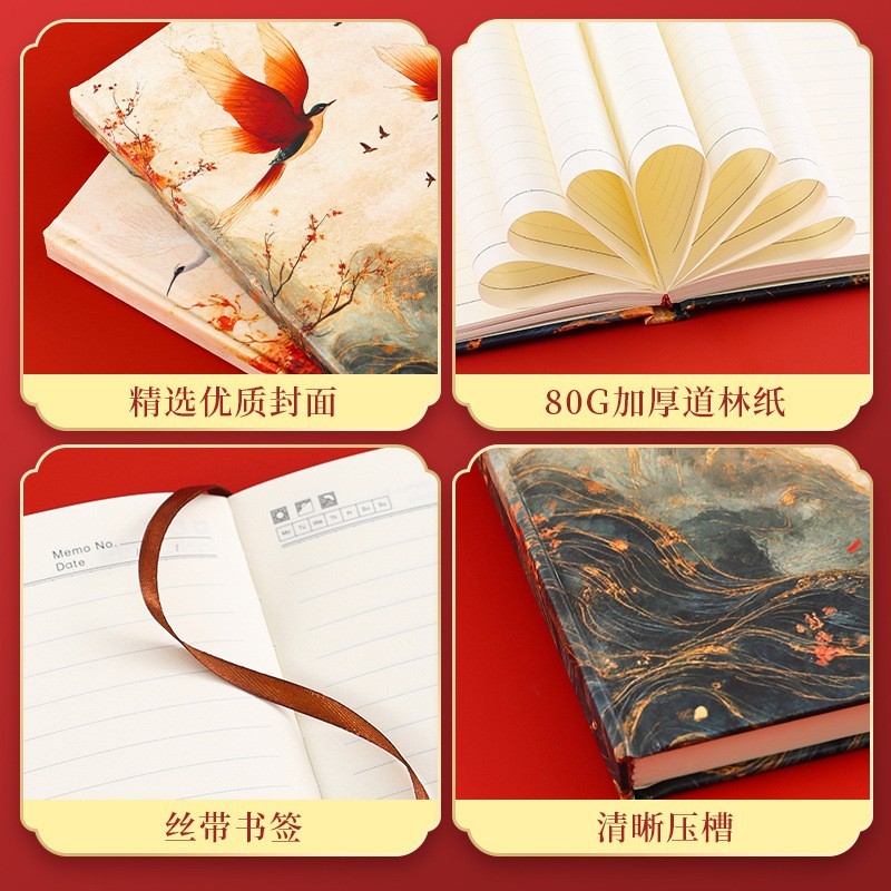 锦鲤系列文创盖章本定制优质特种纸国潮笔记本A5励志记事本图4