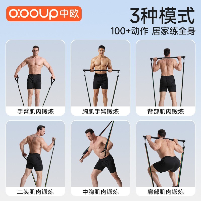 拉力绳健身男弹力带弹力绳胸肌训练家用器材挂门高位下拉练背神器图2