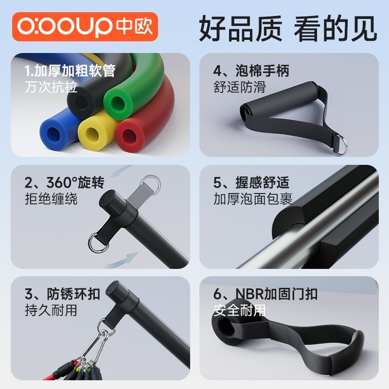 拉力绳健身男弹力带弹力绳胸肌训练家用器材挂门高位下拉练背神器图3