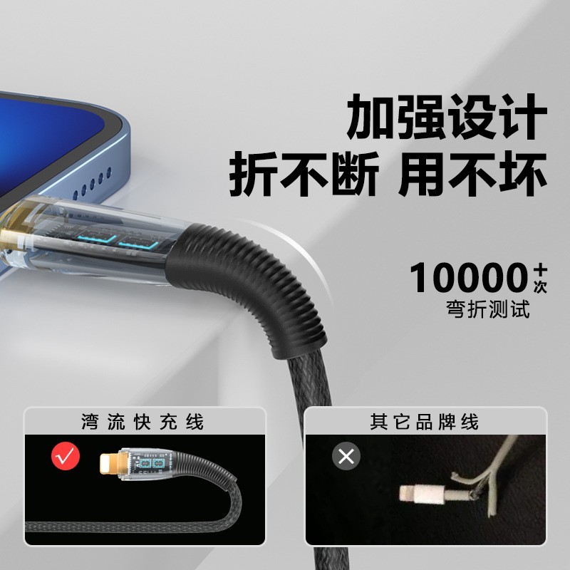 PD透明数据线100w30w6a超级快充typec线适用苹果14华为爆款数据线图3