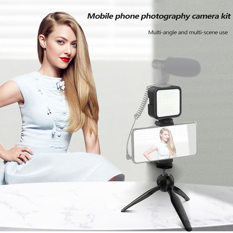 228三脚架直播套装 手机通用VLOG视频补光灯麦克风桌面支架图3