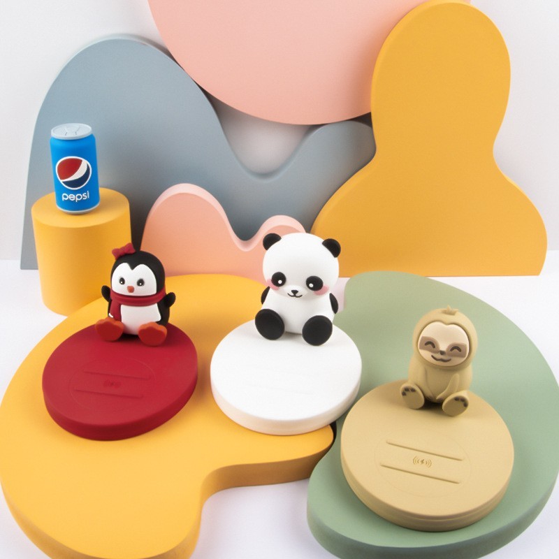 Q萌企鹅熊猫快充无线充15w pvc软胶动物考拉手机支架无线充摆件图3