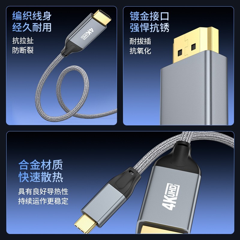 Type C转HDMI转接线4K/60Hz高清线连接手机笔记本电脑机顶盒电视图3
